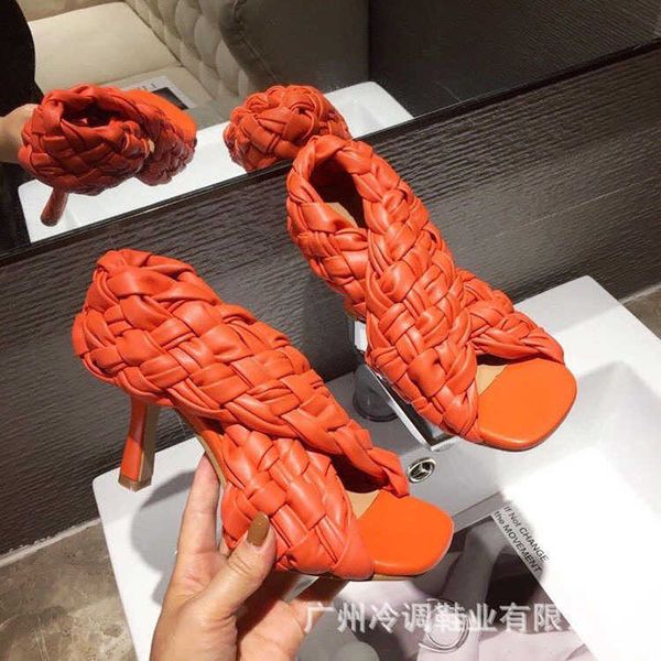 

sandals women's 2021 summer new thin high heel fashion comfortable large zlh, Black