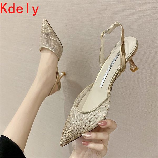 

sandals luxury women pumps transparent high heels pointed toe slip-on wedding party brand fashion shoes for lady thin xfto, Black