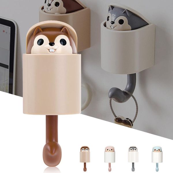 

cell phone mounts & holders cute cartoon squirrel wall adhesive hanging hooks home decoration for bedroom living room sp99