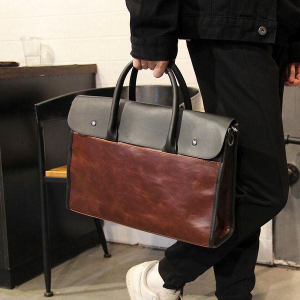

mens bags for work computer leather bag maletin ordenador portatil vintage men document organizer cartable homme cuir briefcases