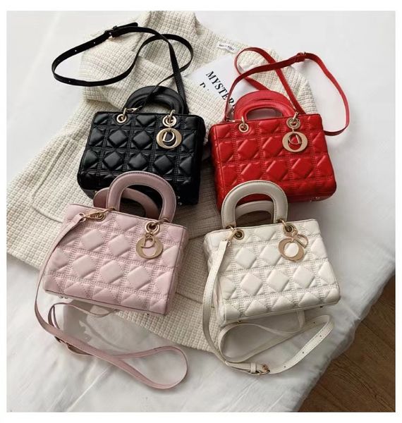

designer luxury belt box lady shoulder bag leather houndstooth fabric crossbodybag saddle handbag two shoulder straps for formal occasions b