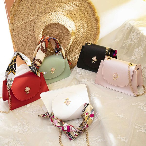 

women's sling bag 2021 spring elegant fashion wild shoulder msenger with ribbon casual mobile phone coin purse handbag
