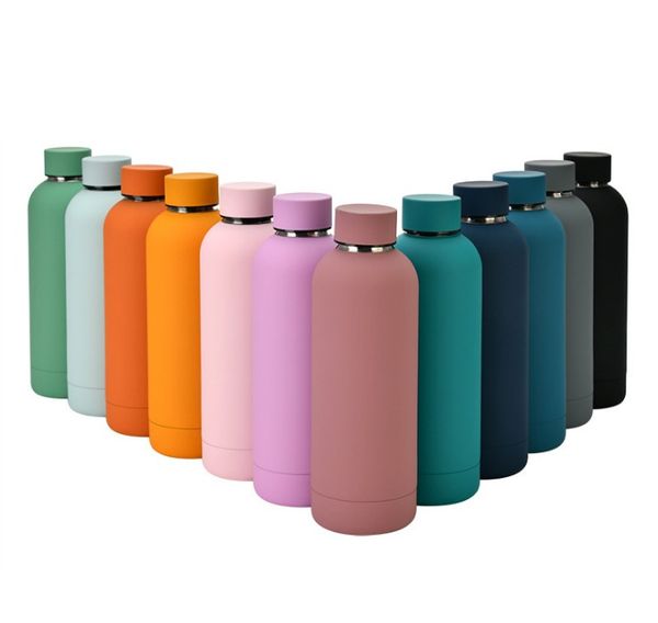 

news cup 17oz 500ml flask sports water bottle double walled stainless steel vacuum insulated mugs travel thermos custom matte colors