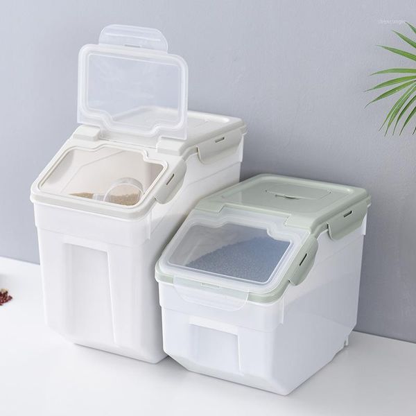 

storage bottles & jars 10kg/15kg cereal dispenser rice box sealed insect-proof moistureproof grain foods flour kitchen container organi