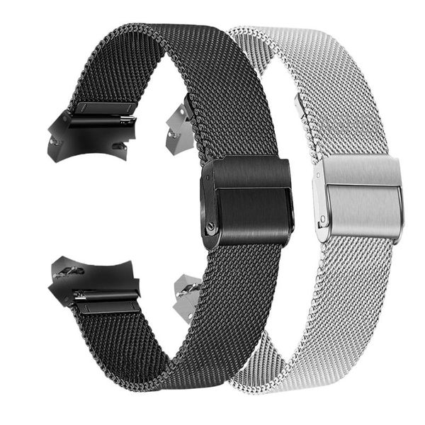 

watch bands no gap metal strap for samsung galaxy 4 classic 46mm 42mm steel curved end bracelet watch4 40mm 44mm correa, Black;brown