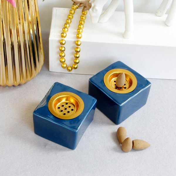 

ceramic incense burner stick holder creative blue arabic middle east home decoration crafts gift fragrance lamps