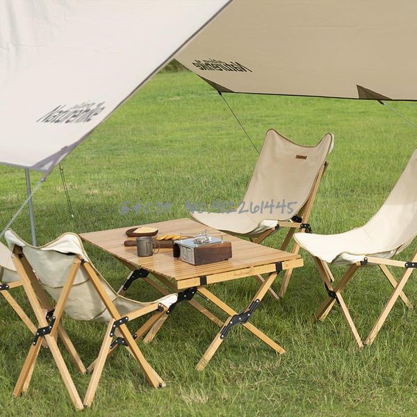

camp furniture solid wood folding chair outdoor portable camping picnic backrest canvas small stool