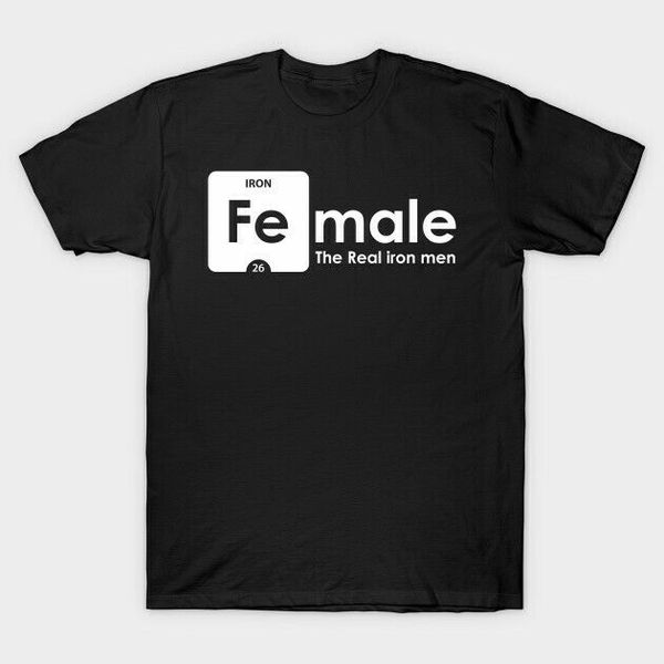 

female, the real iron men t-shirt gift ideas for men women, White;black