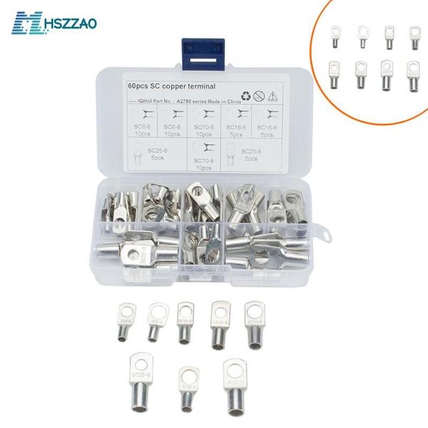 

other auto electronics 60 pcs bolt hole tinned copper terminals set-wire connector cable lugs battery sc glimpse of mouth car