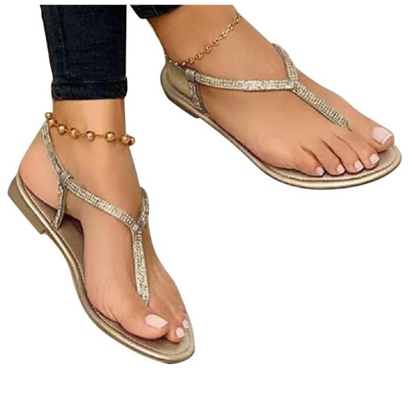 

sandals summer zapatos mujer womens flip-flops open toe casual shoes flats rhinestones roman chaussure femme sapatos femininos, Black
