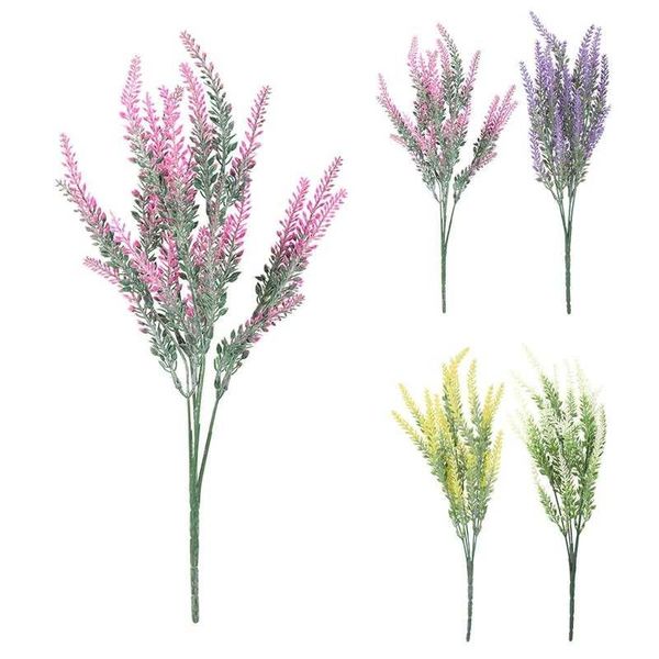 

heads wedding artificial flowers lavender fake bridal bouquet party living room home decoration decorative & wreaths