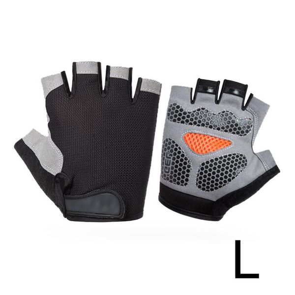 

bike gloves bicycle glove cycling anti-slip anti-sweat men women half finger breathable anti- sports mountain, Black