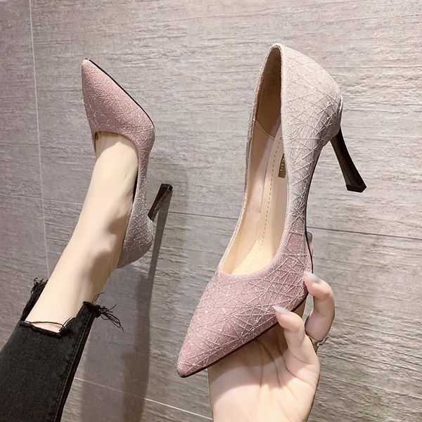 

dress shoes beige high heels shallow mouth 12cm slides pu rubber hoof, Black