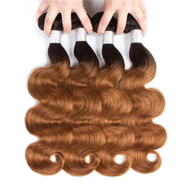 

human hair bulks ombre blonde bundles body wave 3/4 deals wet and wavy brazilian weave remy extensions, Black