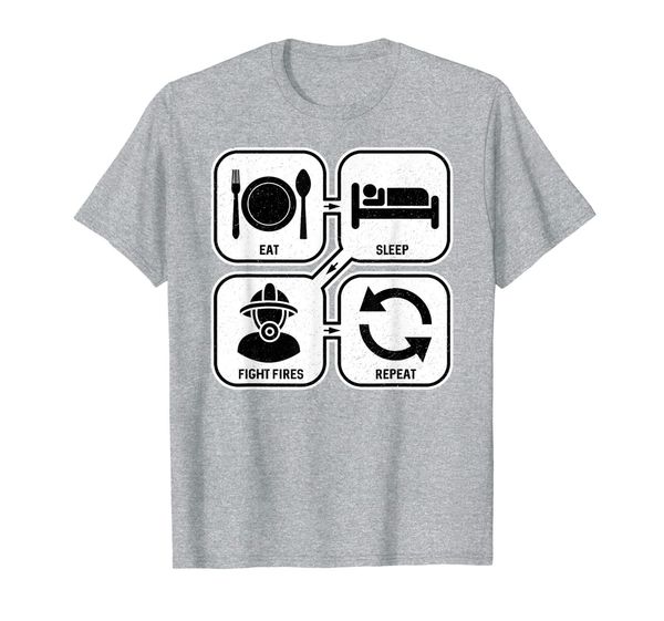 

eat sleep fight fires repeat firefighter t-shirt, White;black