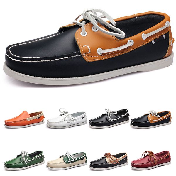 

womens sneakers sailing shoe mens casual leather shoes black white green orange brown outdoor trainers size 38-45 four