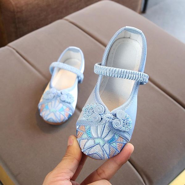 

athletic & outdoor chinese antiquity style girls shoes embroidered hanfu kawaii kids lolita dress carnival festival casual single flats, Black