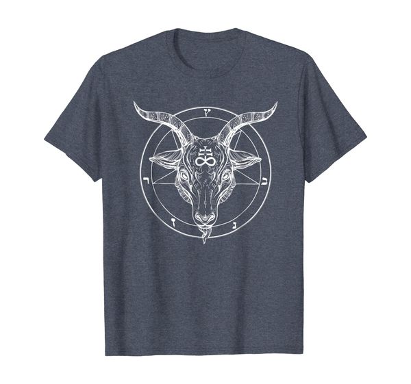 

pentagram tshirt - baphomet satanist goat tee - stay weird, White;black