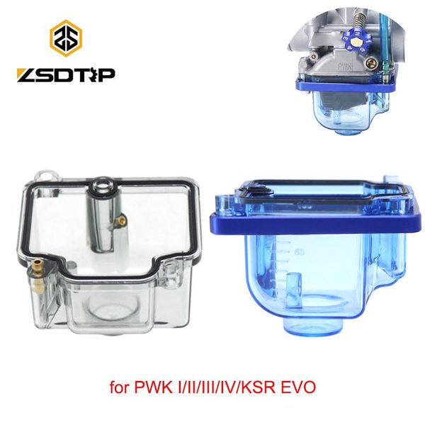 

motorcycle fuel system zsdtrp pwk pz carburetor float bowl comp chamber transparent oil cup for i/ii/iii iv/ksr evo pz26/27/30/32 carbs