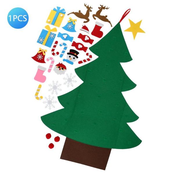 

christmas decorations diy three-dimensional felt cloth tree for home navidad 2021 year gifts ornaments children handmade toys