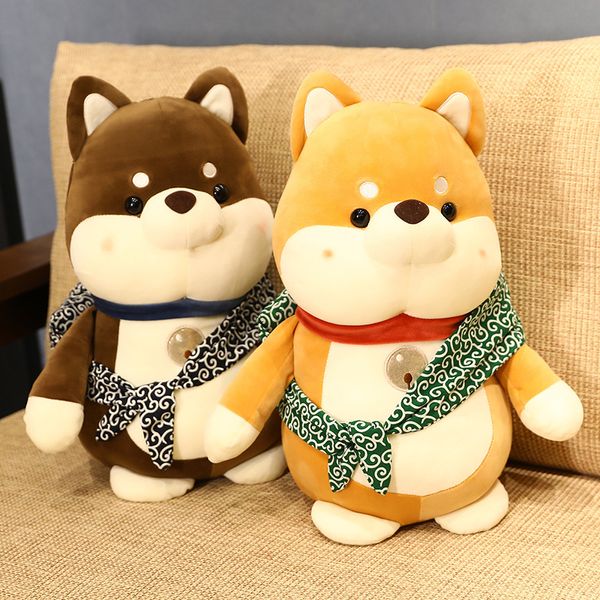 

25cm Cute Shiba Inu Dog Plush Toy Stuffed Animal Soft Plushie Dog Carrying A Cloth Bag New Toys for Kids Girls Birthday Gift, Brown