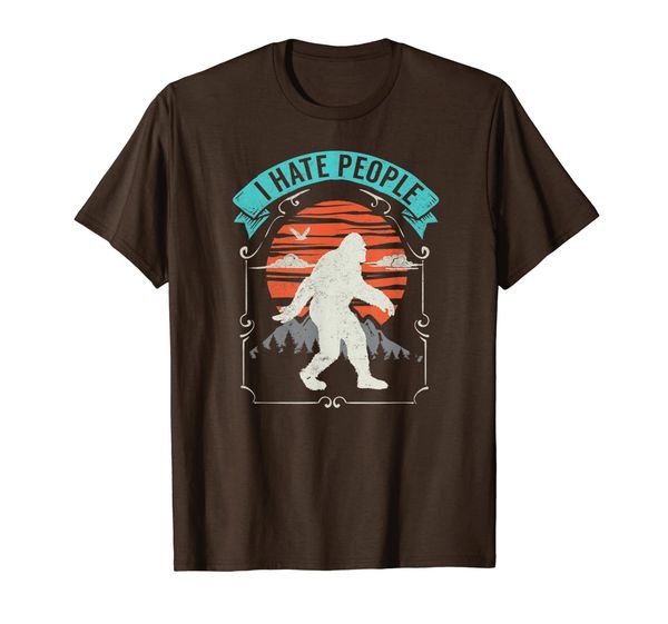 

i hate people - sasquatch hiding in the mountains t-shirt, White;black