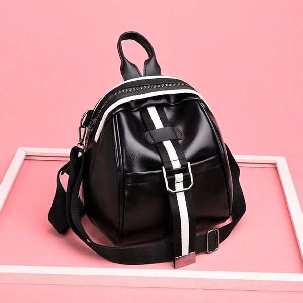 

outdoor bags 2021 women's bag backpack woven solid color travel ladies simple round