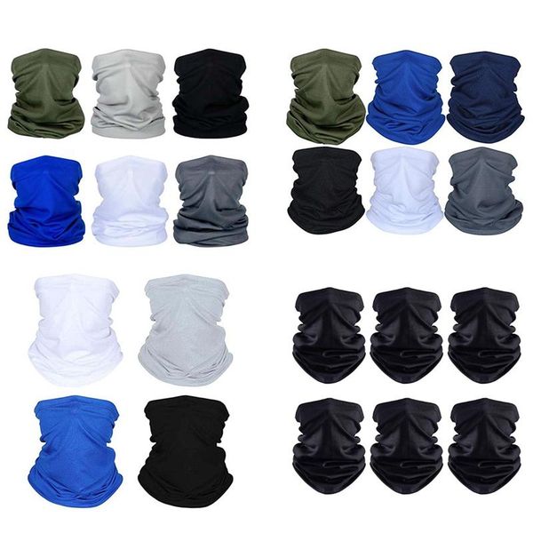 

face mask printed multi-functional solid color sunshade dustproof wristband headband head scarf outdoor sportswear accessories n cycling cap, Black