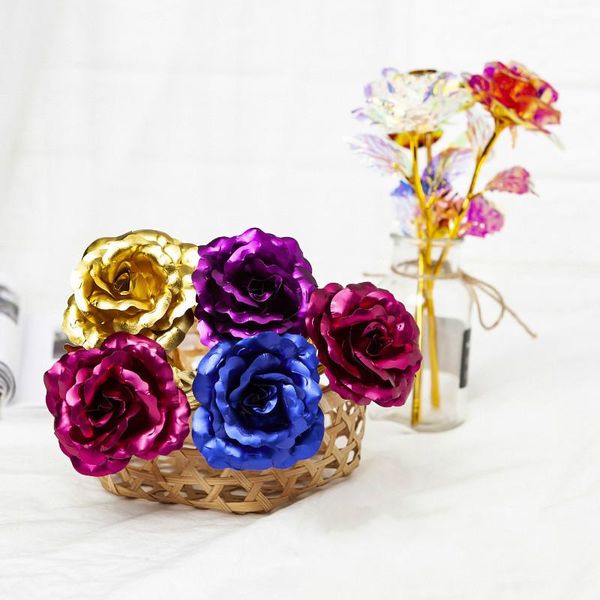

decorative flowers & wreaths valentine's day creative gift 24k foil plated rose gold lasts forever love wedding decor lover home party