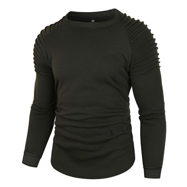 

men's t-shirts fashion o-neck men t-shirt autumn long sleeve pure color sports fitness tee streetwear male, White;black