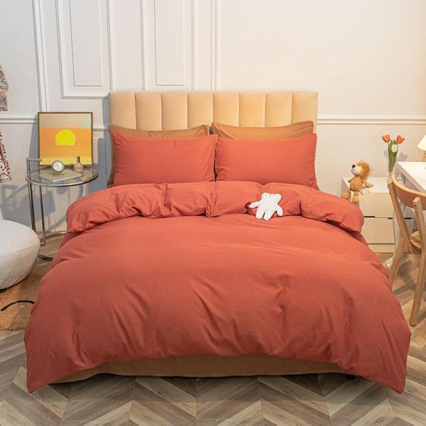 

bedding sets modern simplicity set solid stitching color bedclothes brushed bed sheet single double king 200x230 soft duvet cover