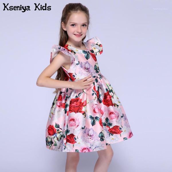 

girl's dresses kseniya kids summer baby girl clothes girls dress pink flower petal party for weddings children organza1, Red;yellow
