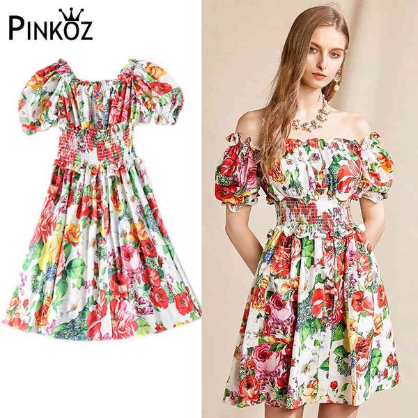 

runway designer flower buttons luxury mini dress elastic waist loose party birthday dresses clothing fashion 210421, Black;gray