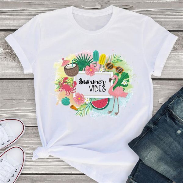 

and women graphic short sleeve mens t shirts sweet watermelon flamingo beach summer lady womens clothing tees female, White;black