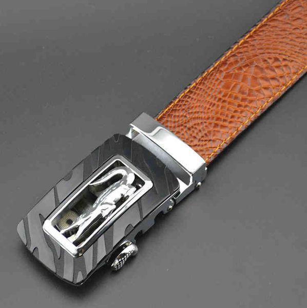 

crocodile leather bk642 belt for men, Black;brown