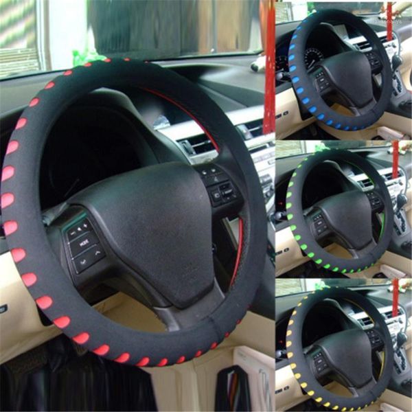 

punching redcar steering wheel cover 38cm universal car interior accessories1