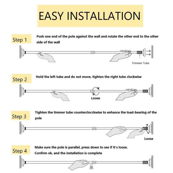 

tension rod curtain shower adjustable spring easy installation 2021ing curtains