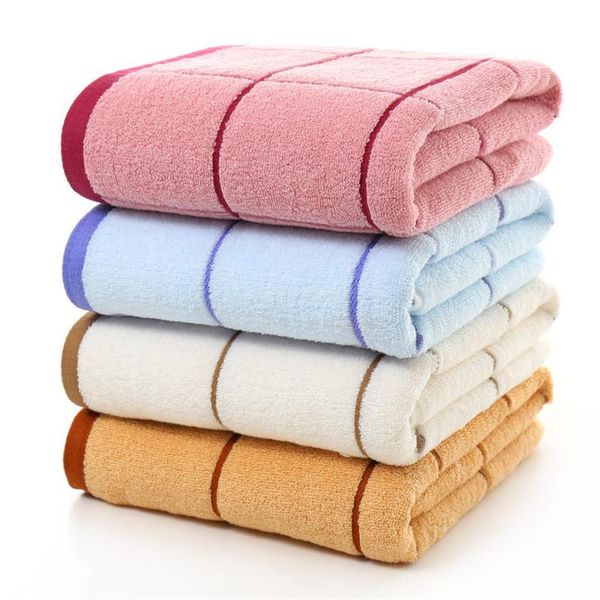 

towel 2021 cotton large grid striped bath swim soft absorbent drying cloth spa bathroom beach terry towels for adults