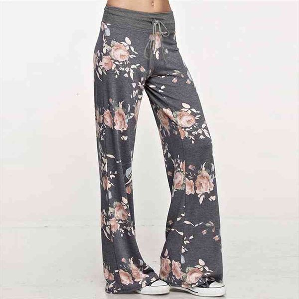 

vintage floral print pants for women loose beach casual long trousers female drawstring beach pant plus size 2xl sweatpants, Black;white