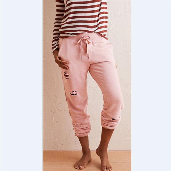 

women's pants & capris women harem female high waist casual drawstring elastic trousers ladies solid long pantalon femme 2021, Black;white