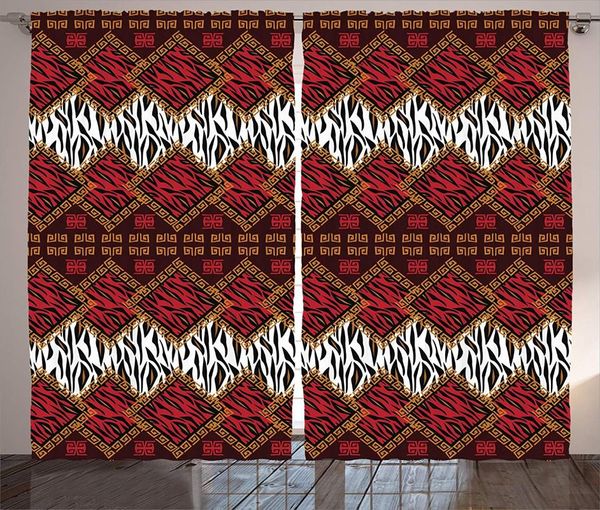 

curtain & drapes safari decor curtains african style wild animal skin stylized stripes in diamond pattern native tribal artwork living room