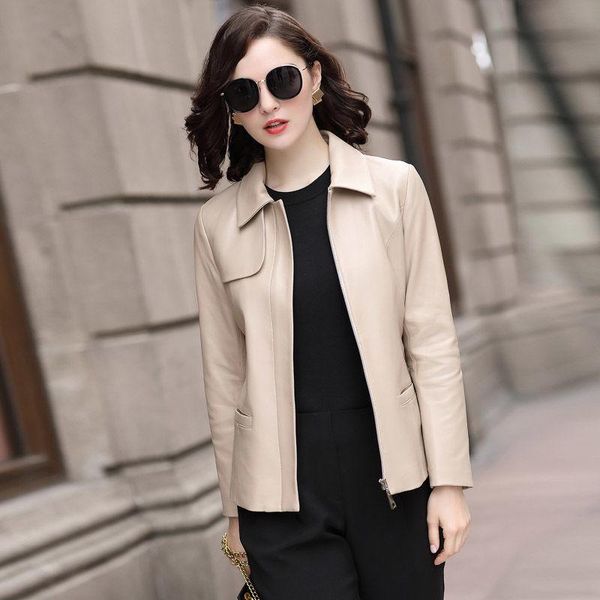 

fashion autumn winter women faux leather jackets lady solid zipper coats with belt short slim soft jacket d46 women's &, Black