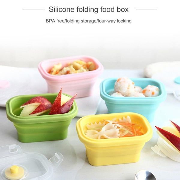 

dinnerware sets silicone folding bento box collapsible portable lunch for container bowl children