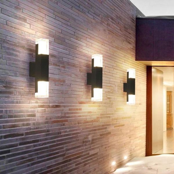 

1pcs outdoor staircase aisle waterproof acrylic wall lamp modern creative exterior lights garden balcony led lamps