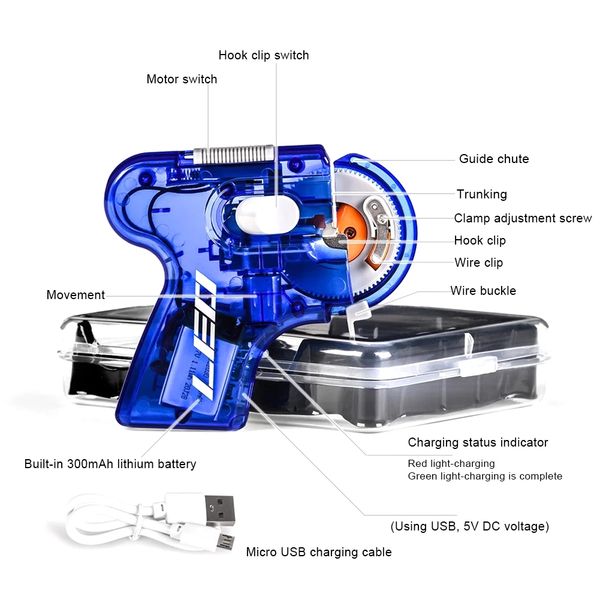 Dispositivo per attrezzatura per utensili per utensili per attrezzatura elettrica da pesca con cavo USB di pesca a livello di pesca con cavo USB