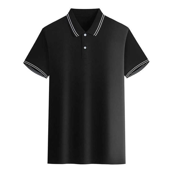 

men's t-shirts summer short-sleeved t-shirt solid color polo collar printed men clothing polo korean daily tees eloa, White;black