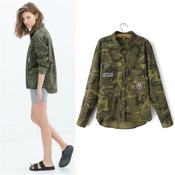 

women's jackets fashion women nice novel leisure long-sleeved camouflage slim embroidered coat jacket high quality, Black;brown