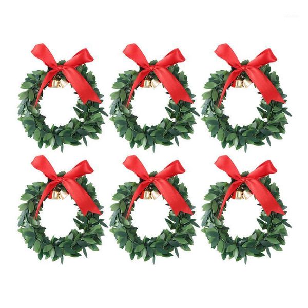 

decorative flowers & wreaths 6pcs mini wreath christmas tree hanging garland