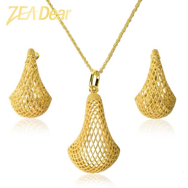 

earrings & necklace zeadear jewelry fashion copper african sets for women design pendant geometric wedding party gifts, Silver