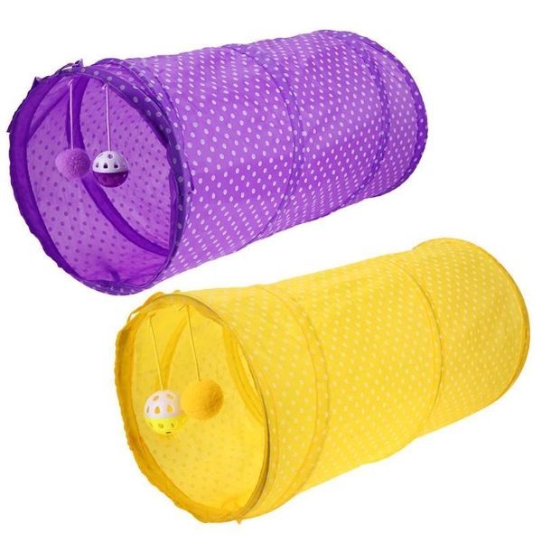 

cat toys pet tunnel tubes collapsible crinkle kitten play funny tunnels